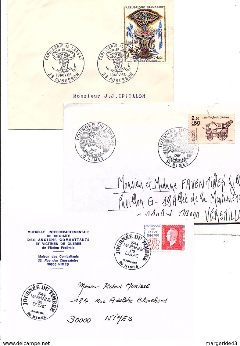 FRANCE LOT DE 21 FDC DIFFERENTES AYANT VOYAGEES. - Vrac (max 999 Timbres)