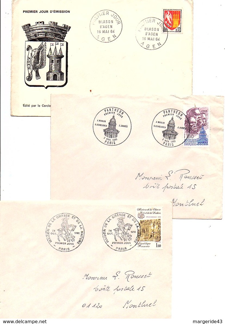 FRANCE LOT DE 21 FDC DIFFERENTES AYANT VOYAGEES. - Vrac (max 999 Timbres)