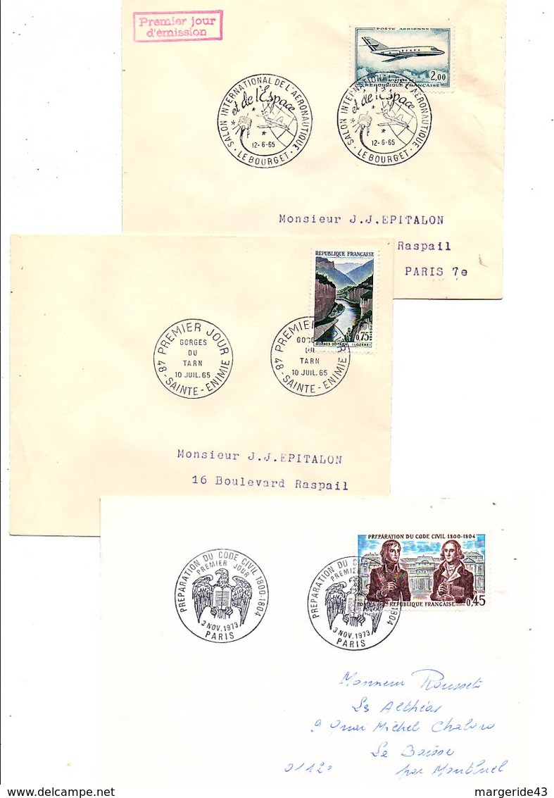 FRANCE LOT DE 21 FDC DIFFERENTES AYANT VOYAGEES.