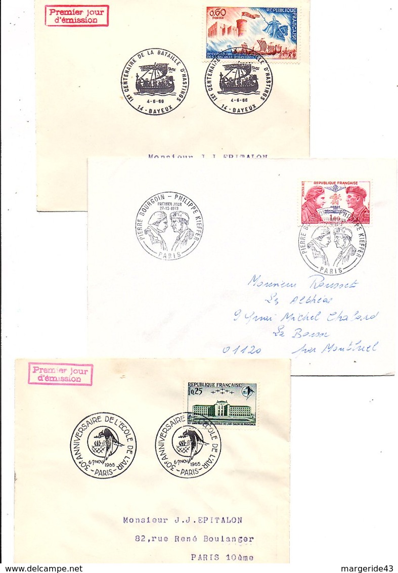 FRANCE LOT DE 21 FDC DIFFERENTES AYANT VOYAGEES.