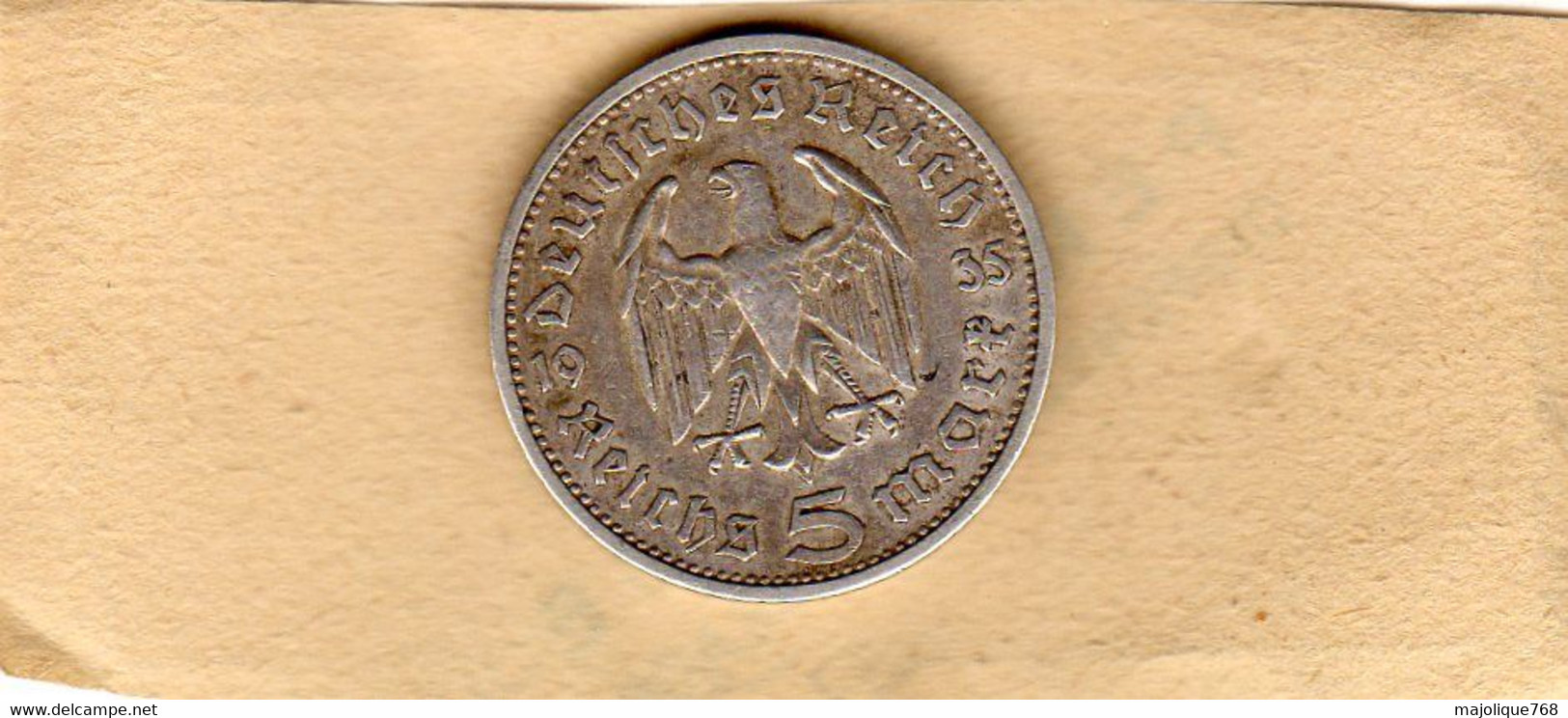 Monnaie De L'Allemagne : Troisième Reich : 5 Reichsmark 1935 Lettre E Argent  Atelier : Muldenhütten En TTB - 5 Reichspfennig