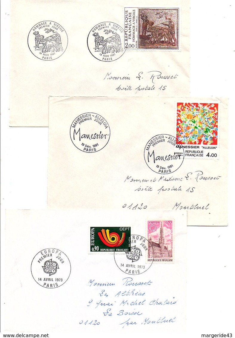 FRANCE LOT DE 21 FDC DIFFERENTES AYANT VOYAGEES. - Alla Rinfusa (max 999 Francobolli)