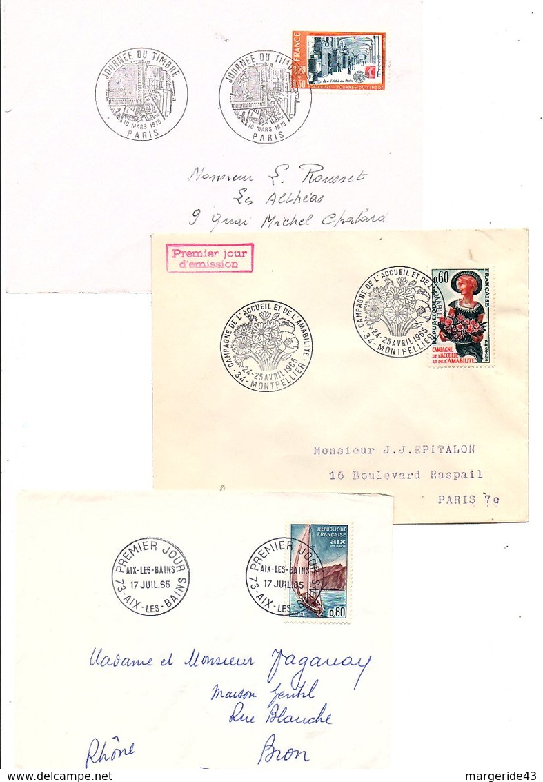 FRANCE LOT DE 21 FDC DIFFERENTES AYANT VOYAGEES. - Vrac (max 999 Timbres)