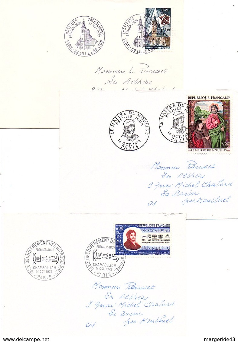 FRANCE LOT DE 21 FDC DIFFERENTES AYANT VOYAGEES.