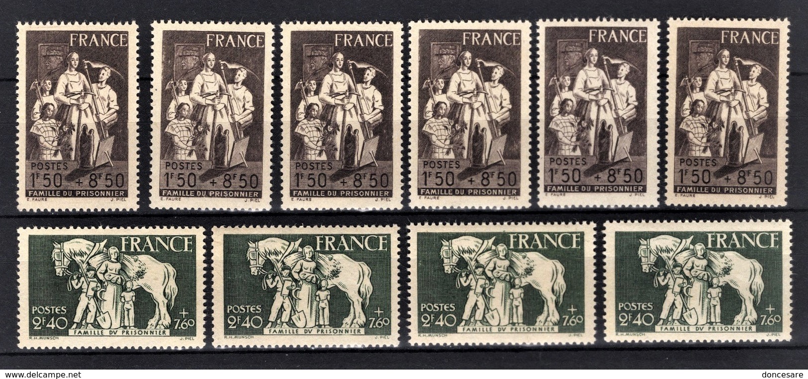 FRANCE 1943 - LOT 10 TP NEUFS**  Y.T. N° 585 X 6 / 586 X 4 / - Unused Stamps