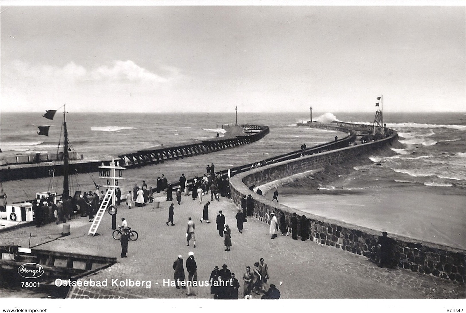 Kolberg Ostseebad Hafenausfahrt Postm. 10-07-1939 - Goldberg