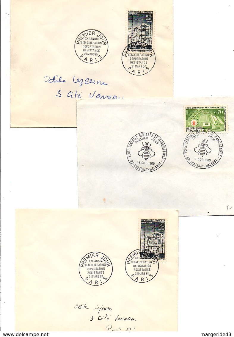 FRANCE LOT DE 21 FDC DIFFERENTES AYANT VOYAGEES. - Mezclas (max 999 Sellos)