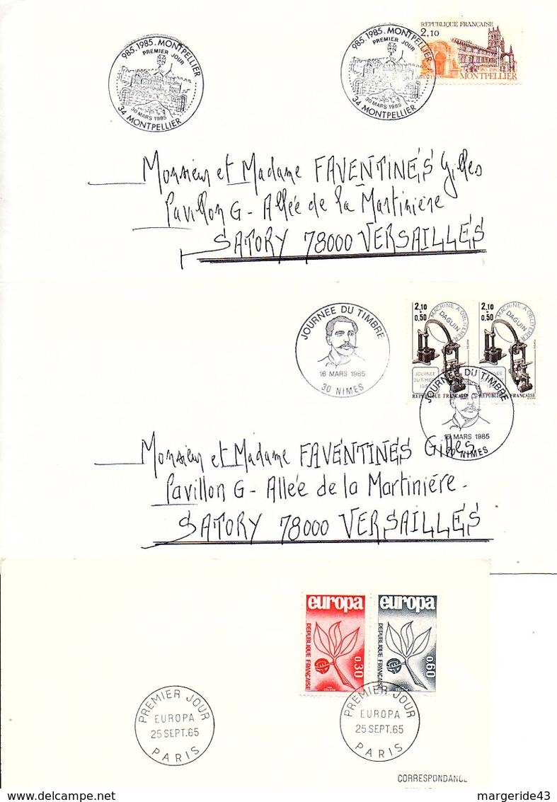 FRANCE LOT DE 21 FDC DIFFERENTES AYANT VOYAGEES.