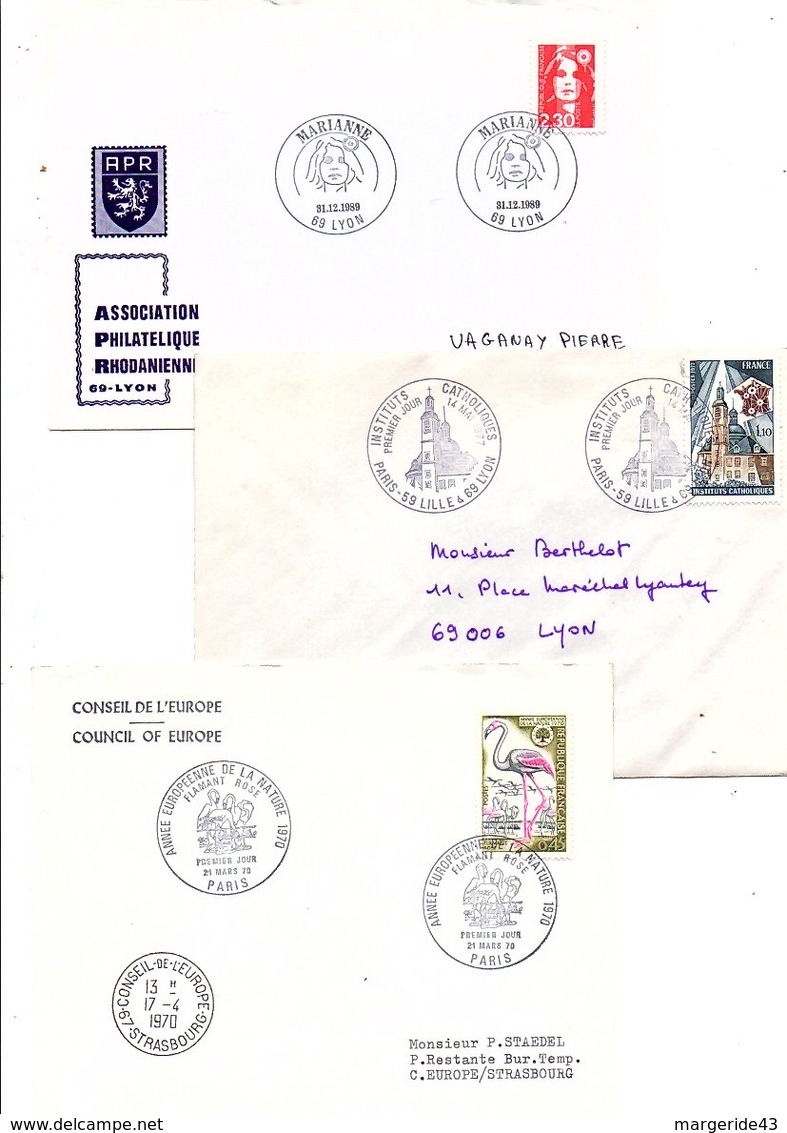 FRANCE LOT DE 21 FDC DIFFERENTES AYANT VOYAGEES. - Vrac (max 999 Timbres)