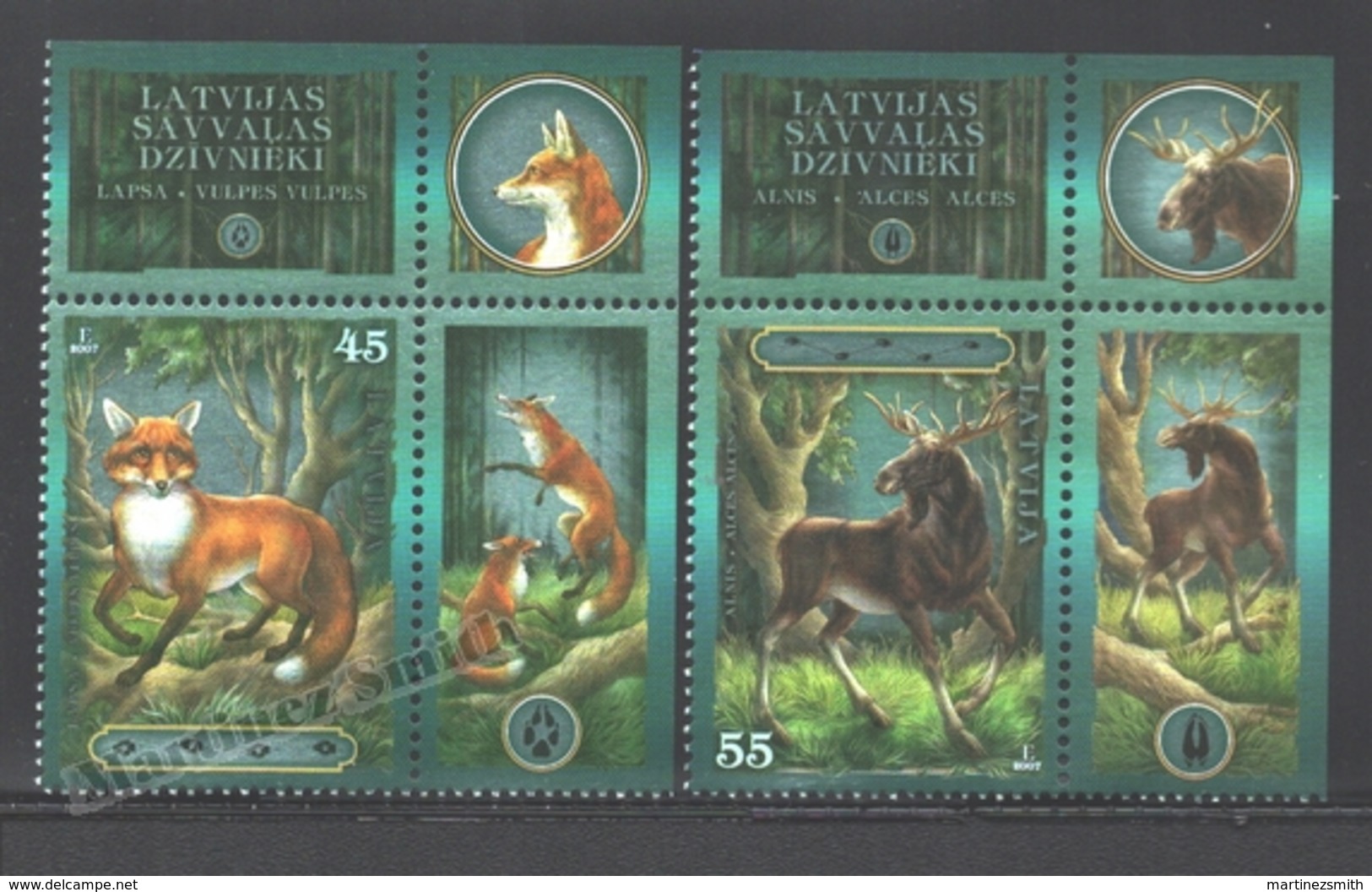 Lettonie – Latvia – Letonia 2007 Yvert 690-91,  Wild Latvian Fauna (II)- MNH - Letonia