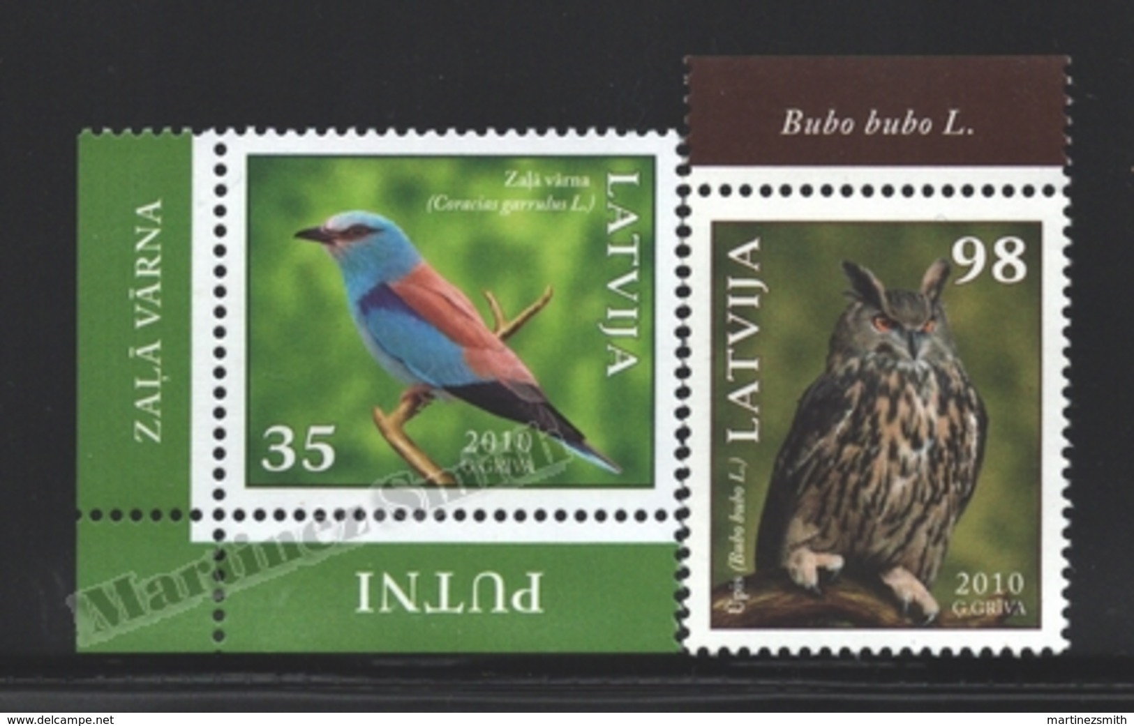 Lettonie – Latvia – Letonia 2010 Yvert 760-61, Fauna, Birds Of Latvia - MNH - Letonia