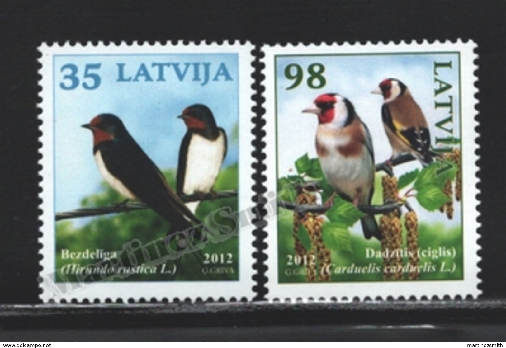 Lettonie – Latvia – Letonia 2012 Yvert 815-16, Fauna, Latvian Birds - MNH - Letonia