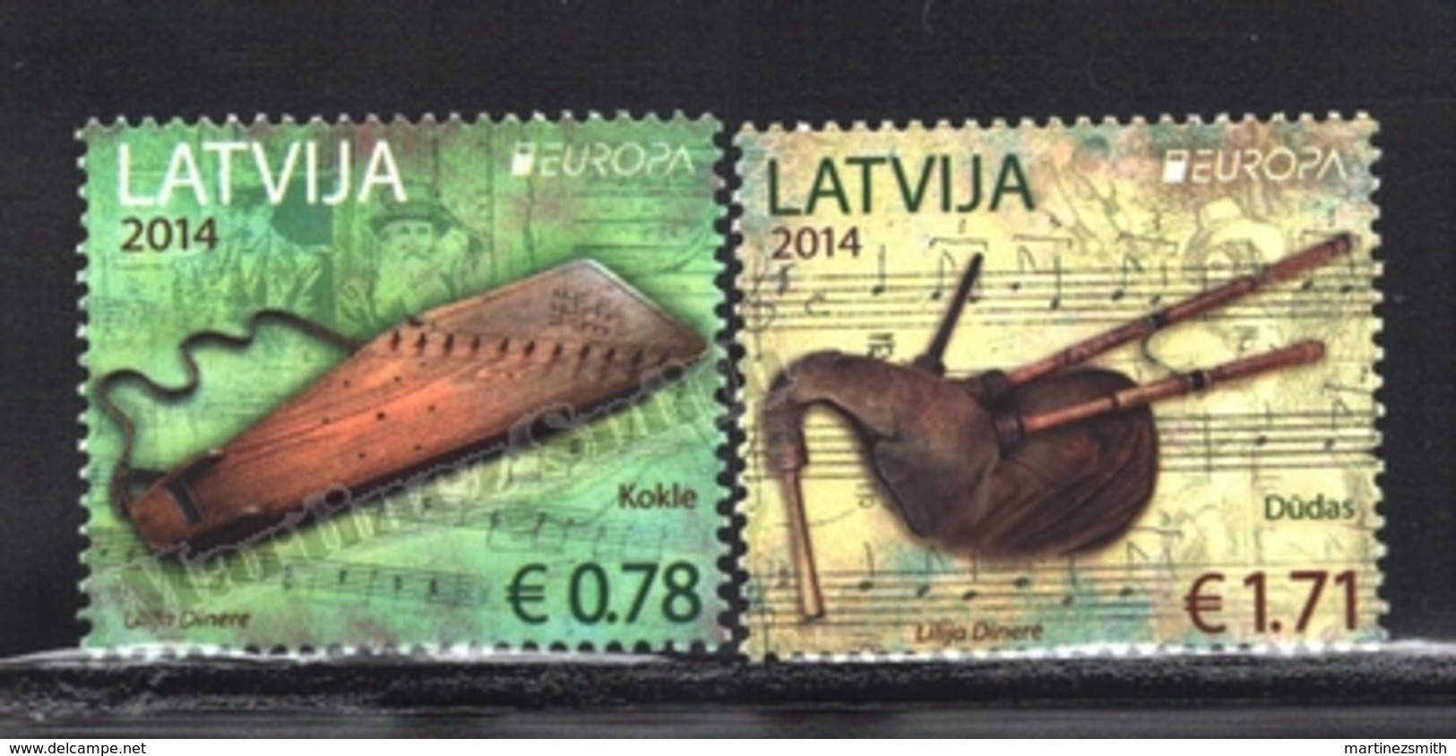 Lettonie – Latvia – Letonia 2014 Yvert 879-80, Europa Cept. National Musical Instruments, Music - MNH - Lettonia