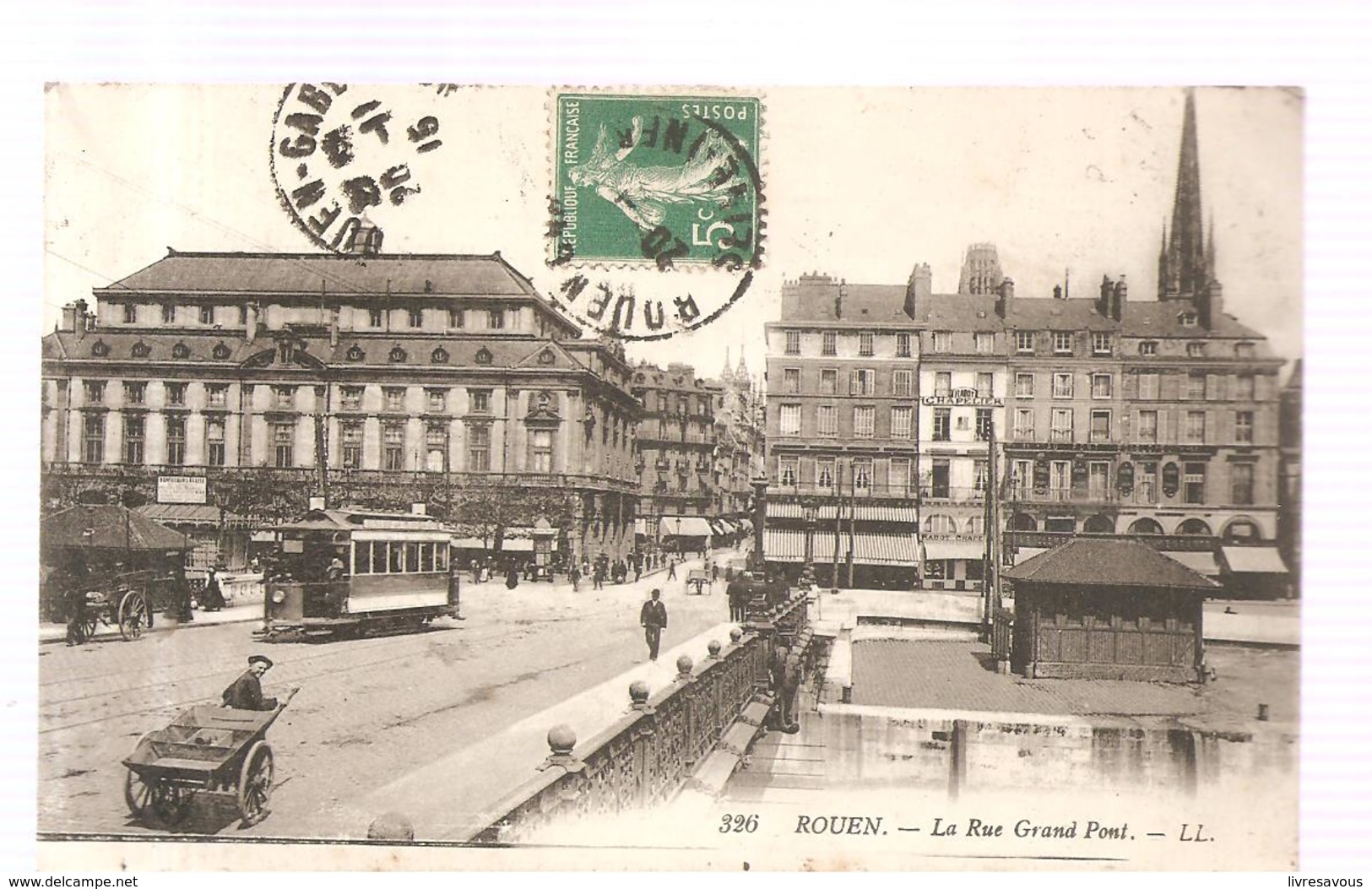 CPA Rouen (76) La Rue Du Grand Pont De 1916 - Rouen