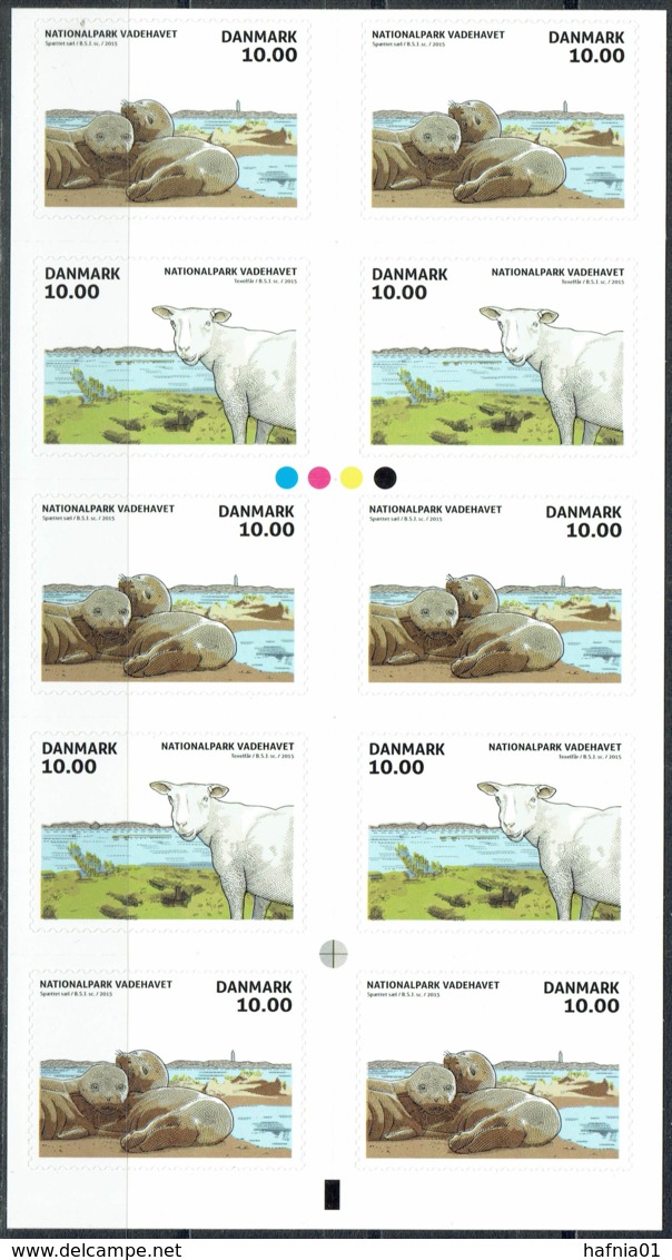 Denmark 2015. National Park Wadden Sea.  Foil Sheet Michel 1815-17 Folienblatt With Markings MNH. - Fogli Completi