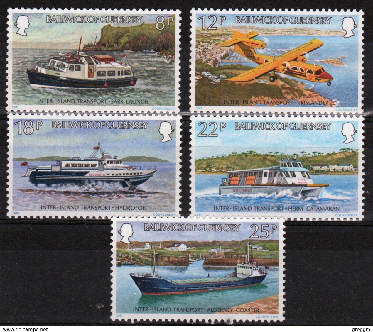 Guernsey 1981 Set Of Stamps To Celebrate Inter-Island Transport. - Guernsey