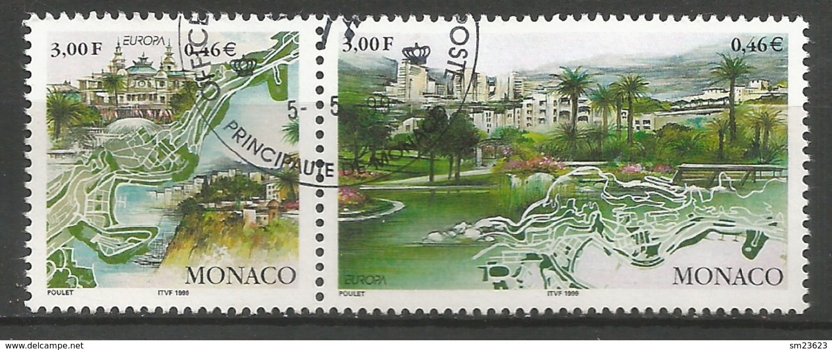 Monaco 1999 Mi.Nr. 2454 / 2455 , EUROPA CEPT Natur- Und Nationalparks - Gestempelt / Fine Used / (o) - 1999