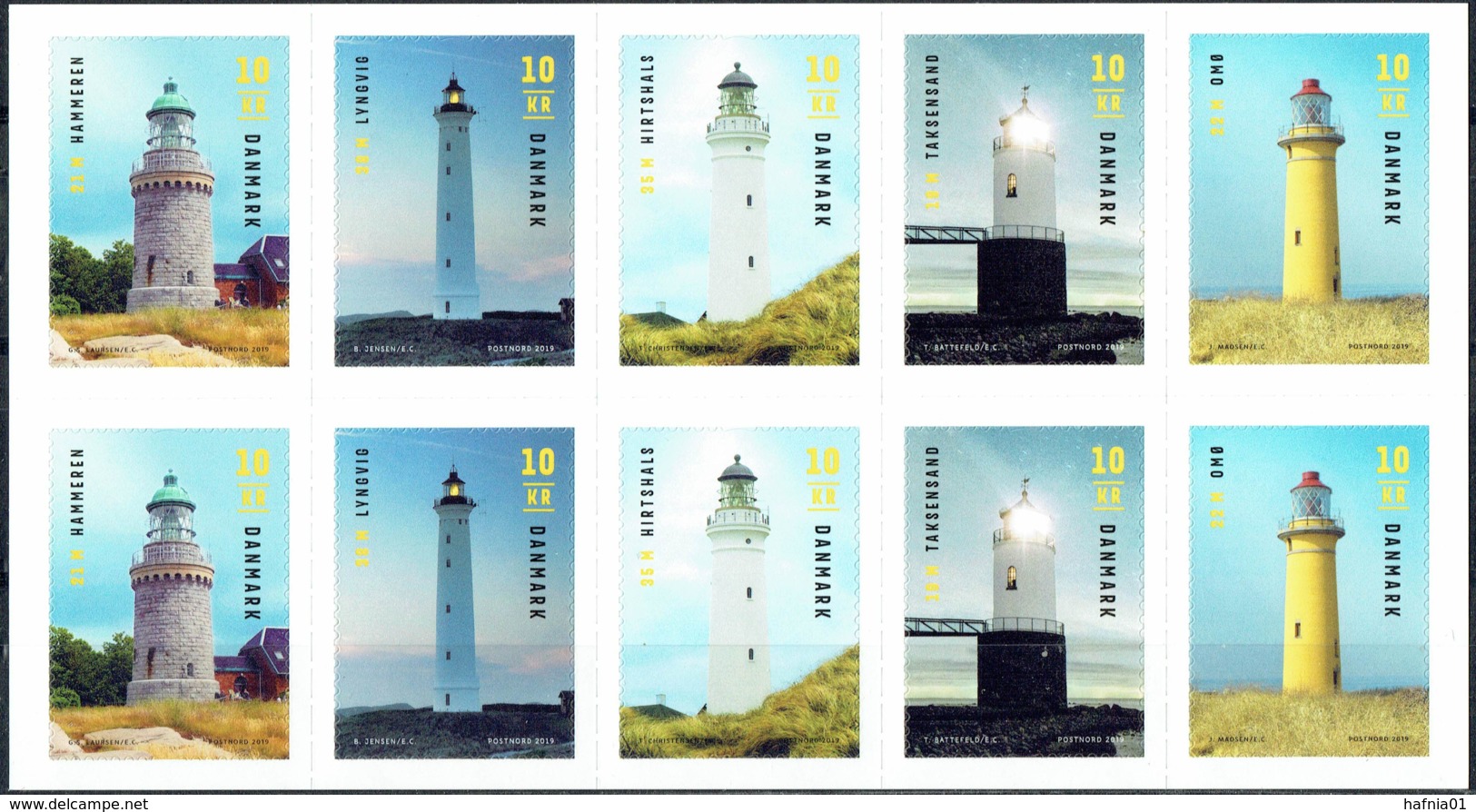 Denmark 2019. Lighthouses. Foil Sheet/Folienblatt MNH. - Fogli Completi