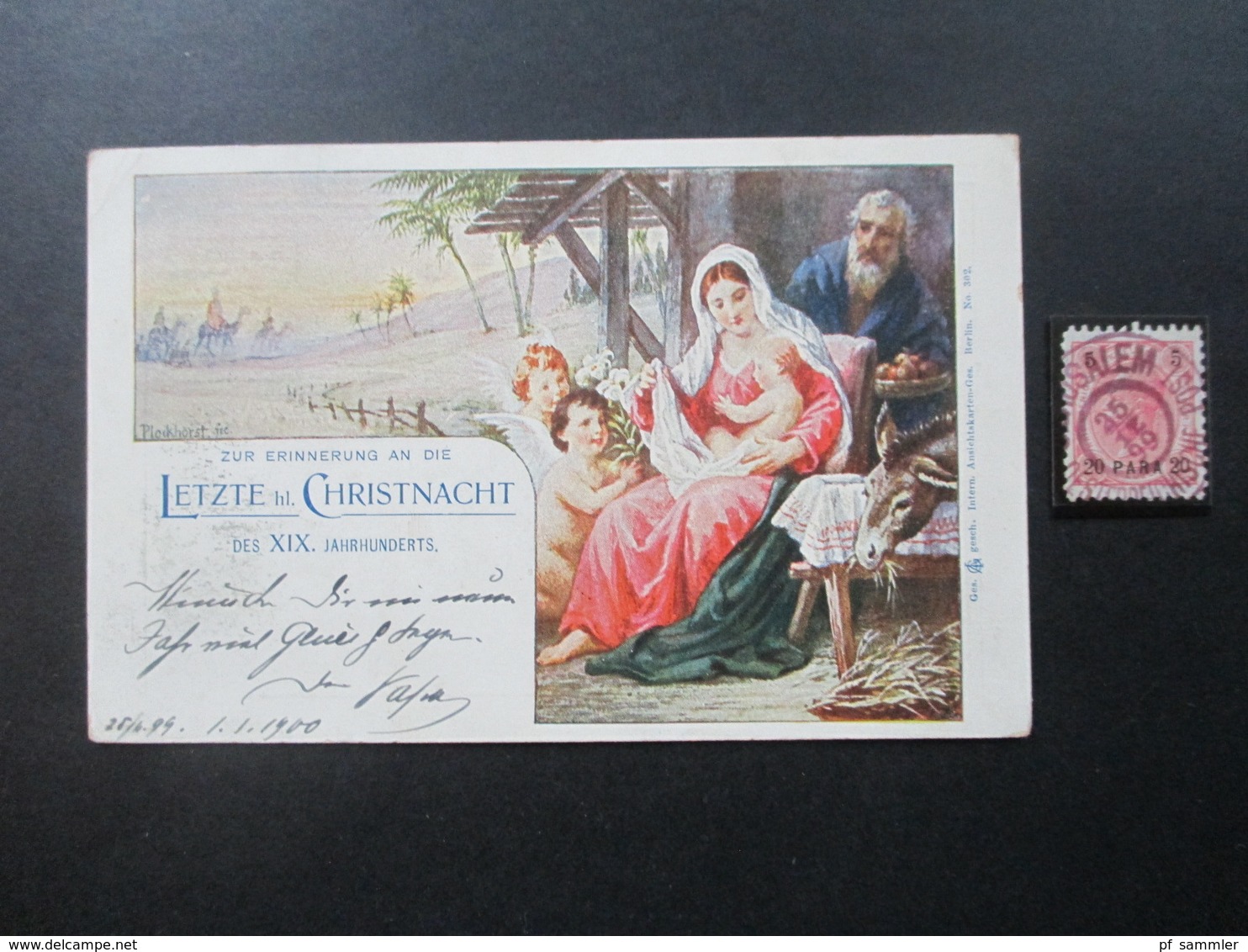 Levante 1899 Letzte Christnacht Des XIX Jhd. Stempel Jerusalem Oesterreichische Post Und Betlehem 24.XII.99 Nach Dresden - Levante-Marken