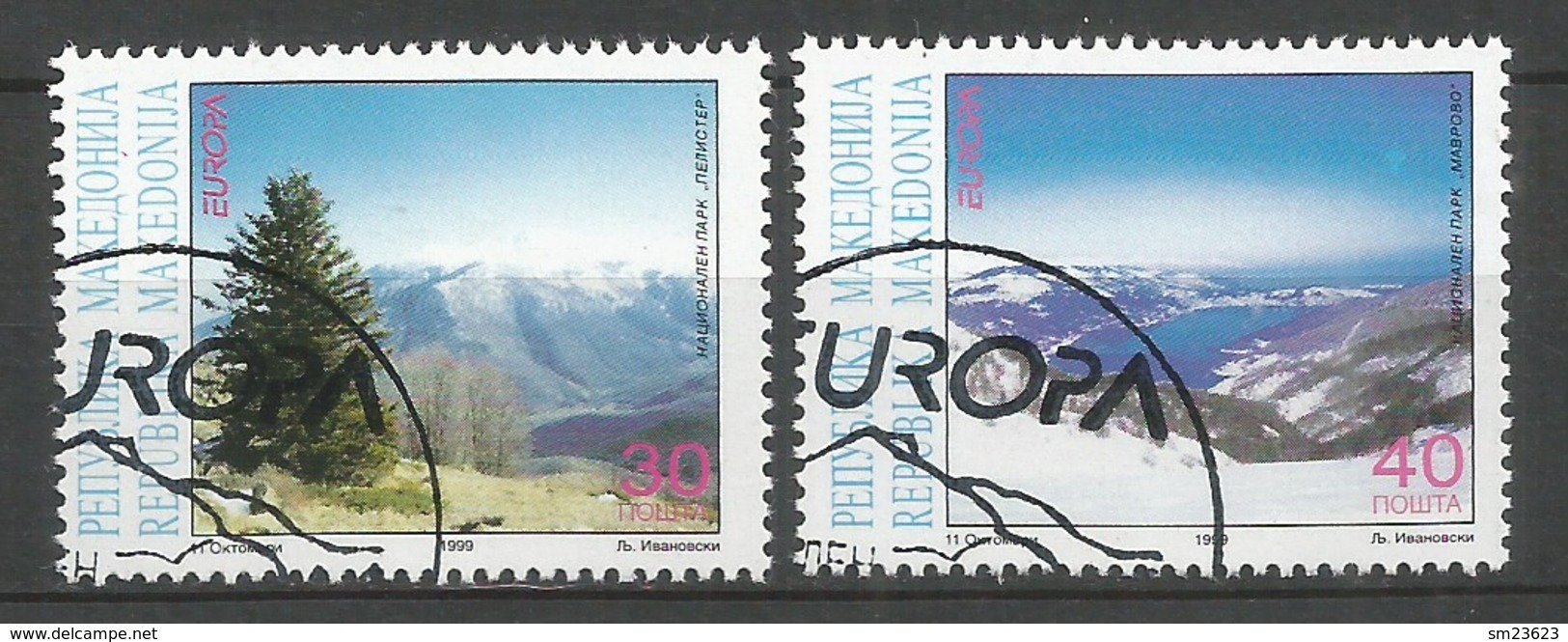 Makedonien 1999 Mi.Nr. 162 / 163 , EUROPA CEPT Natur- Und Nationalparks - Gestempelt / Fine Used / (o) - 1999