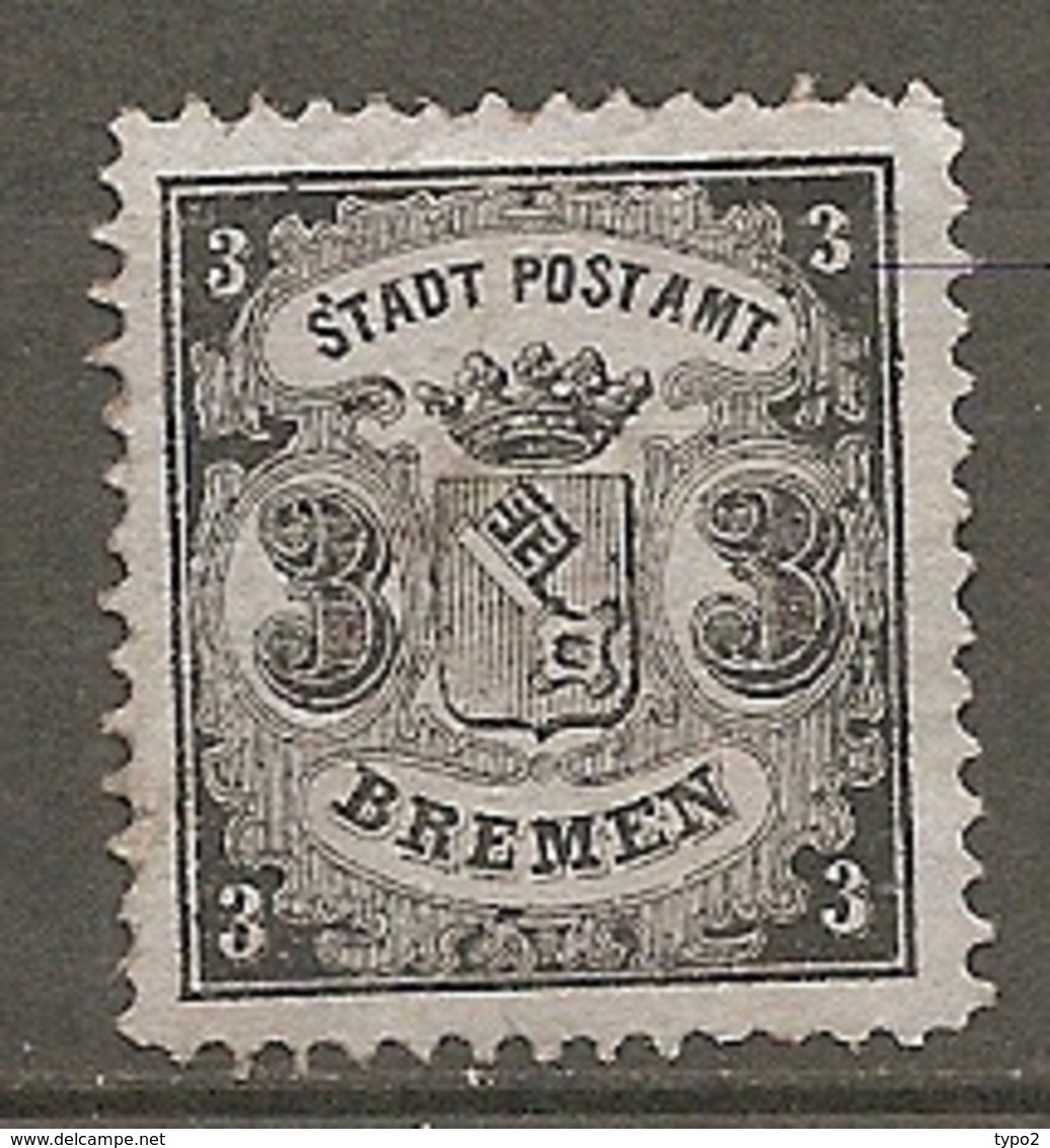 BREME -  Yv. N°11 Mi. 11  (*) 3gr  Noir S Azurén   Cote 100€  BE R  2 Scans - Bremen