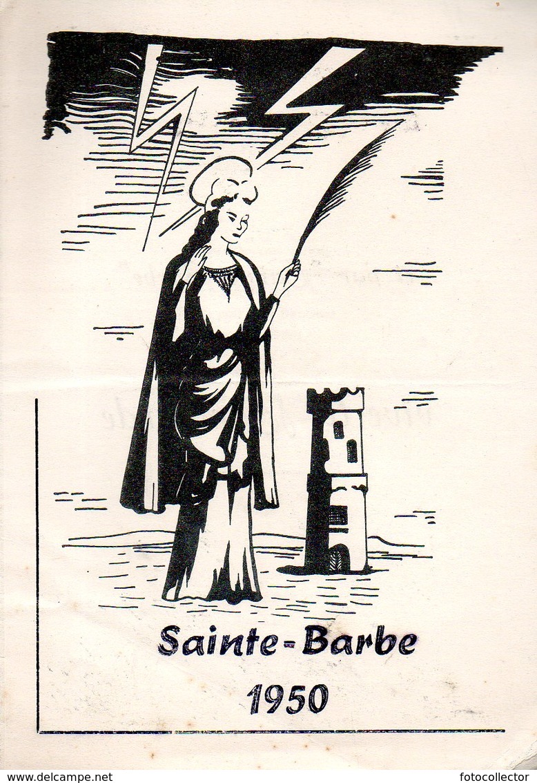 Menu École D'Artillerie Pour La Sainte Barbe 1950 - Menus