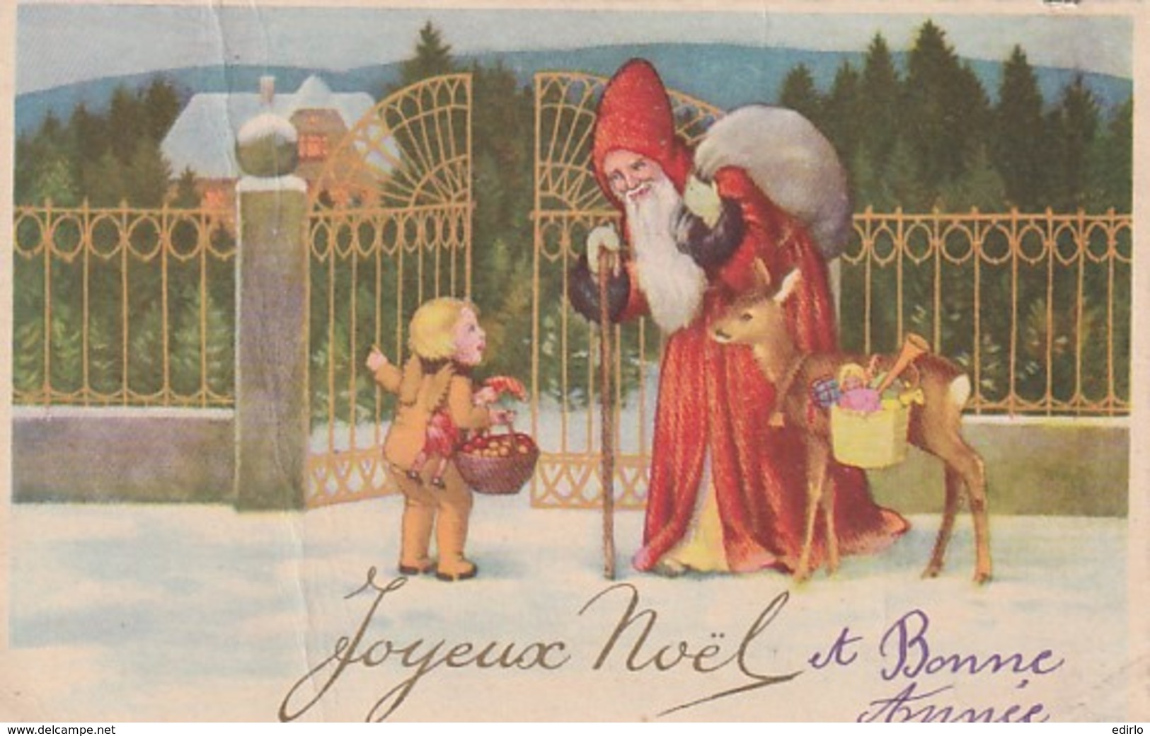 ***    Pere Noel Bonne Année écrite TB (petit Pli Angle) - Santa Claus