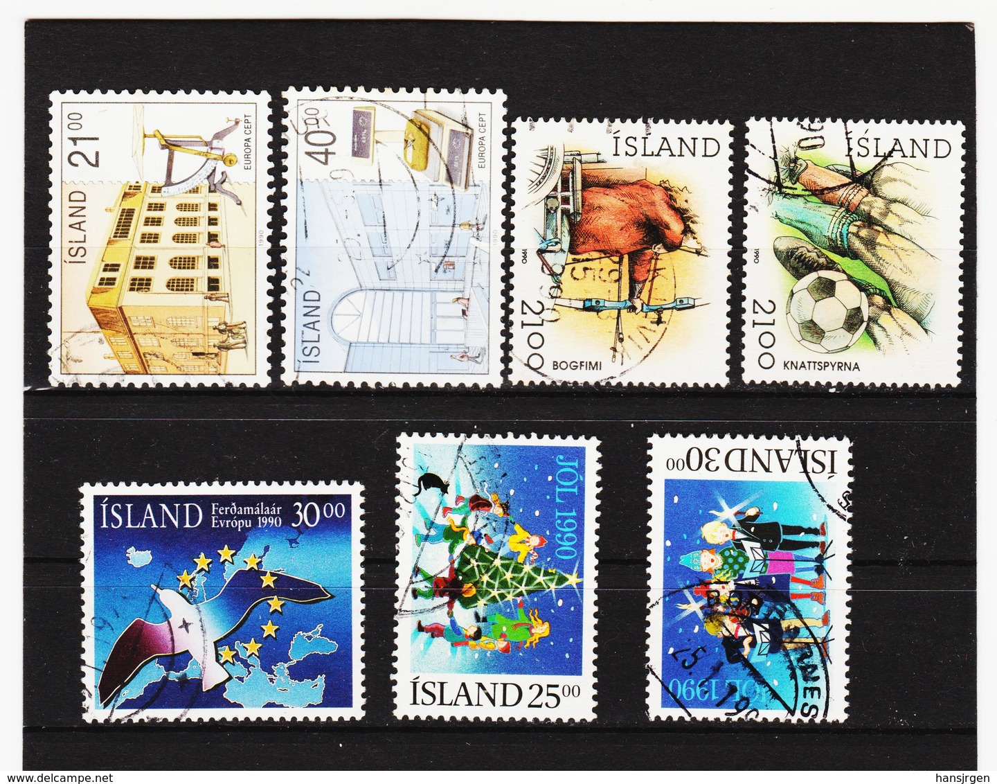 POL1828 ISLAND 1990  Michl 726/30 + 736/37 Gestempelt SIEHE ABBILDUNG - Gebraucht