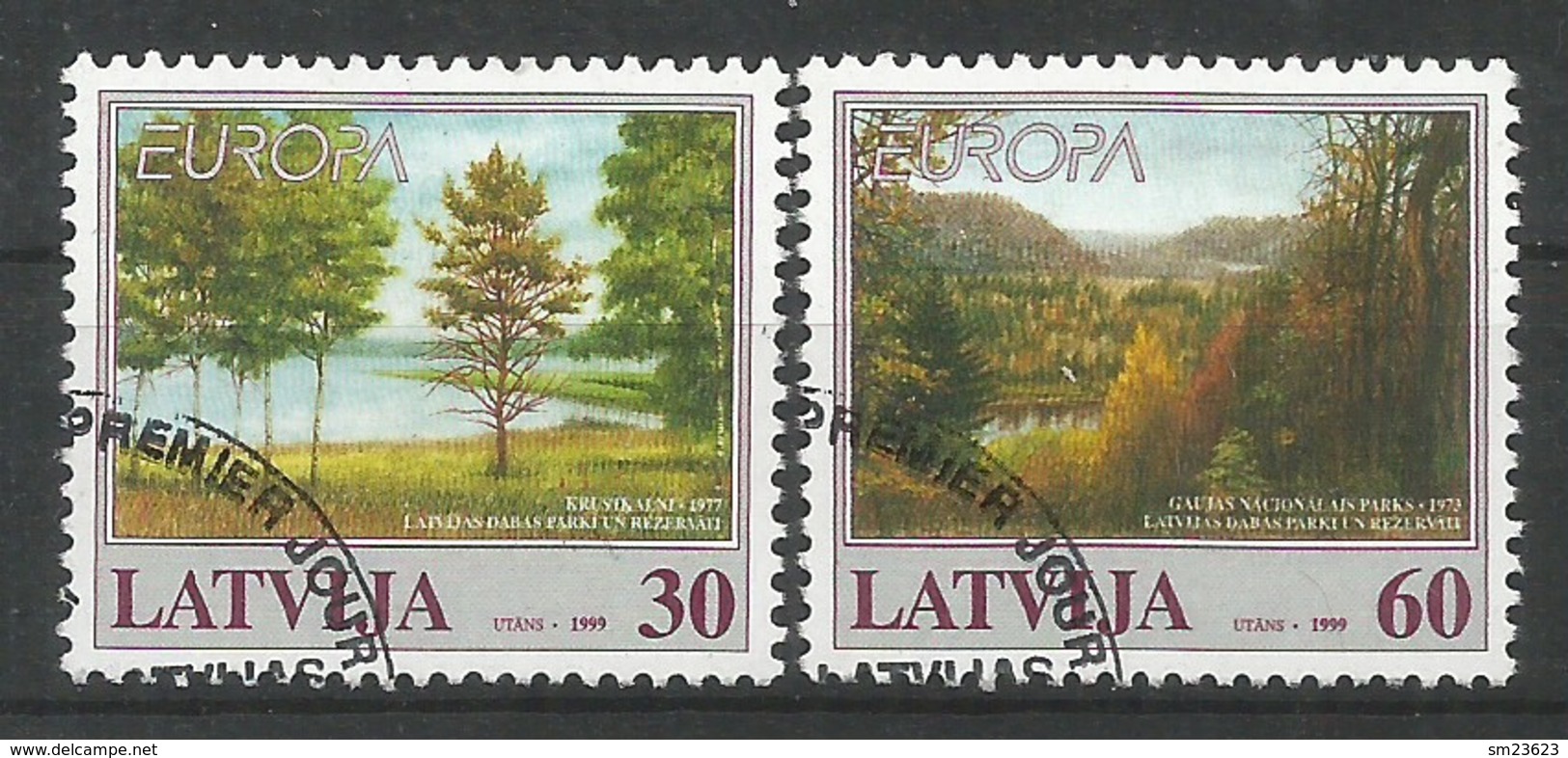 Lettland / Latija 1999 Mi.Nr. 496 / 497 , EUROPA CEPT - Natur-und Nationalparks - Gestempelt / Fine Used / (o) - 1999