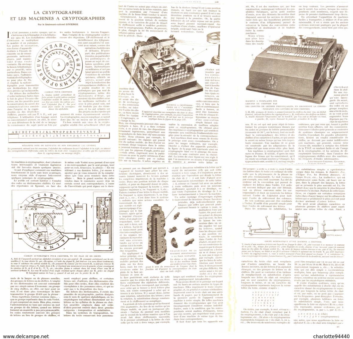 LES MACHINES à CRYPTOGRAPHIER  1923 - Other & Unclassified