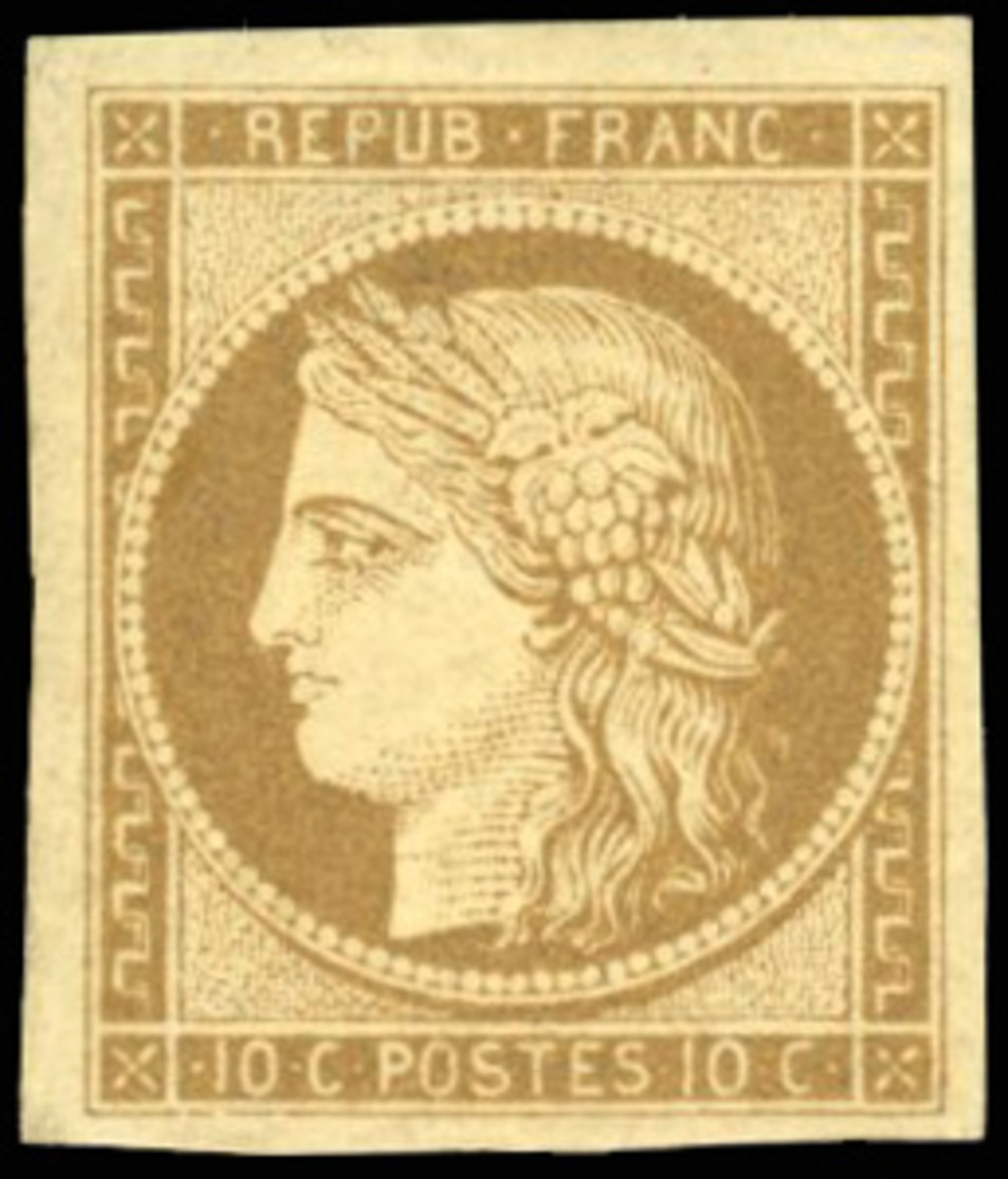 * 10c. Bistre-brun. Grandes Marges. SUP.(cote : 3250) - 1849-1850 Cérès