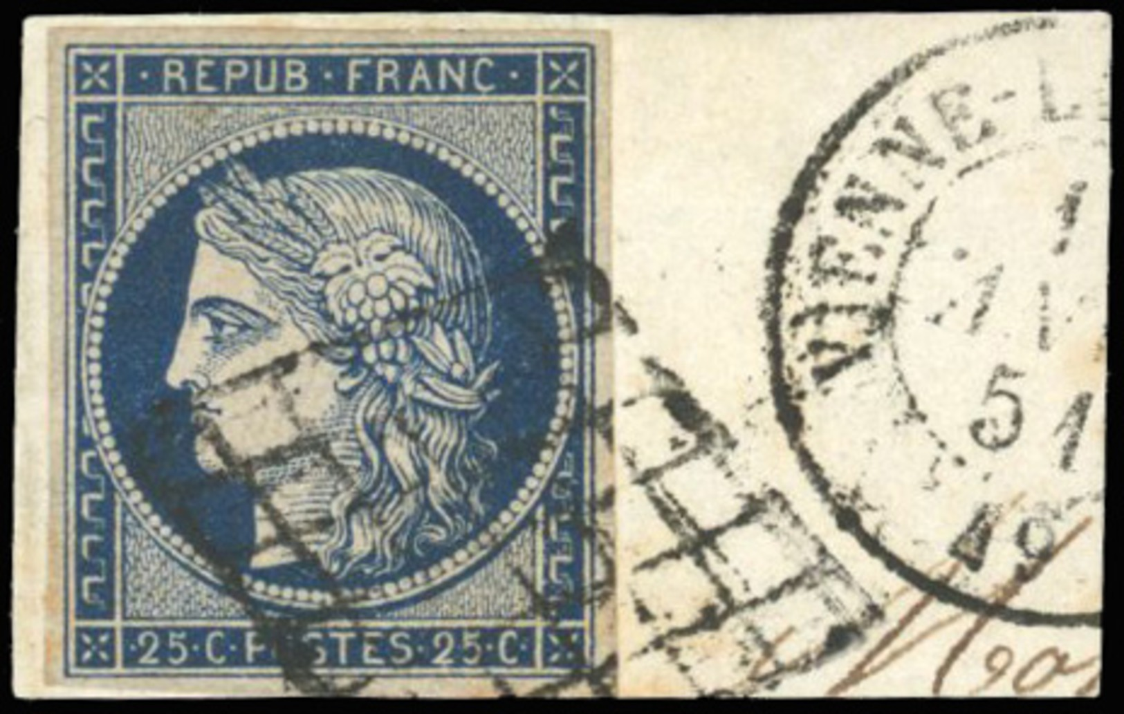 O 25c. Bleu. 3 Pièces De Nuances Différentes. Nuances Extrêmes. Obl. TB.(cote : 0) - 1849-1850 Ceres