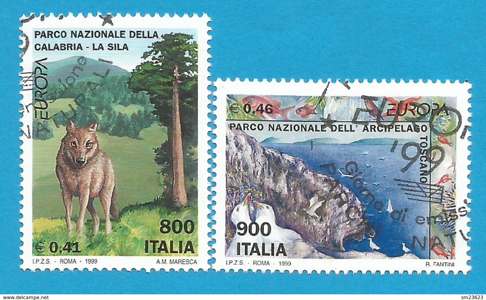 Italien / Italia 1999 Mi.Nr. 2620 / 2621 , EUROPA CEPT - Natur-und Nationalparks - Gestempelt / Fine Used / (o) - 1999