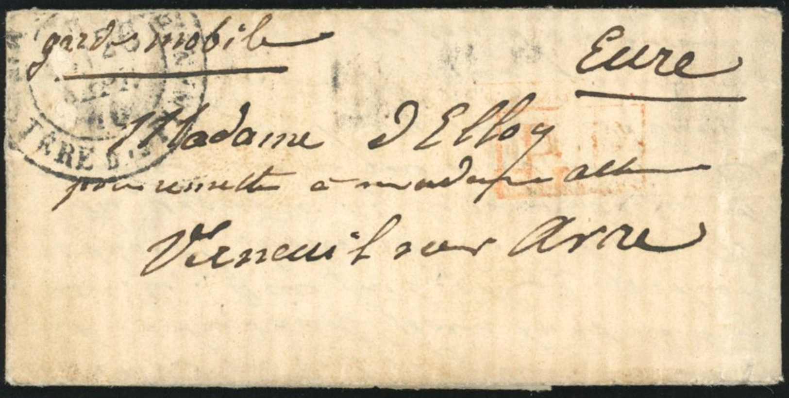 O LE CELESTE. Lettre D'un Garde Mobile Manuscrite Du 26 Septembre 1870, Avec PP Rouge En Franchise, En Port Payé à Desti - War 1870