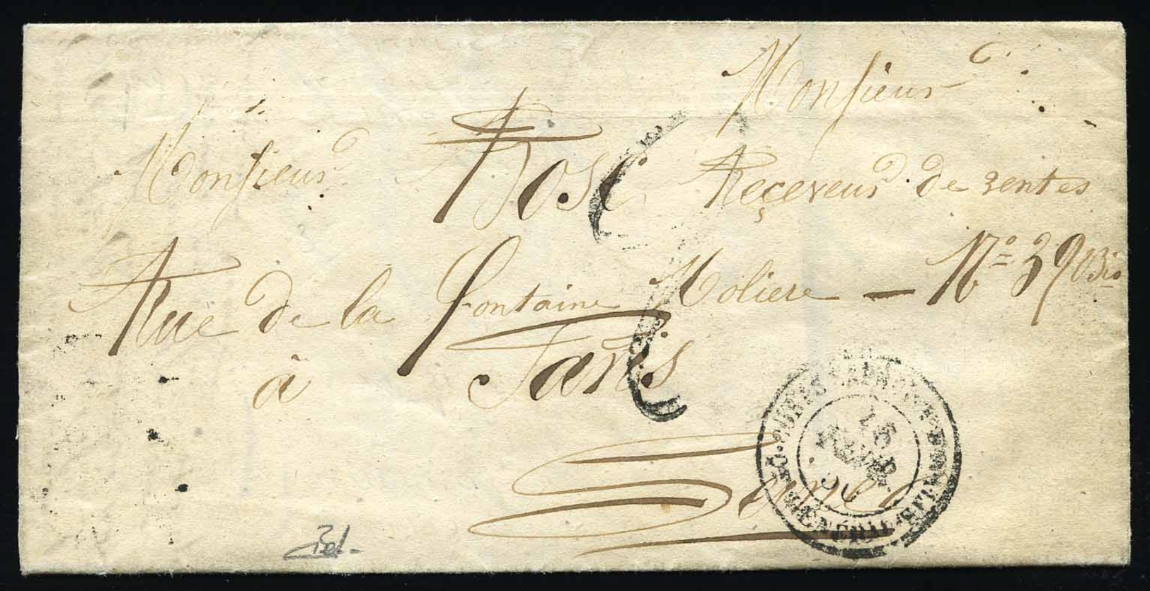 O Corps Expéditionnaire D'Italie. Quartier Général. Lettre Manuscrite Taxée à 2d. Frappée Du CàD CORPS EXPEDIT. D'ITALIE - 1849-1876: Klassieke Periode