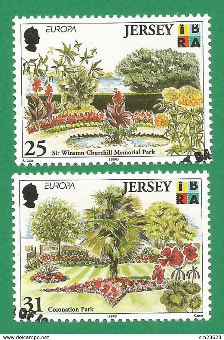 Jersey 1999 Mi.Nr. 885 / 886 , EUROPA CEPT Natur- Und Nationalparks - Gestempelt / Fine Used / (o) - 1999