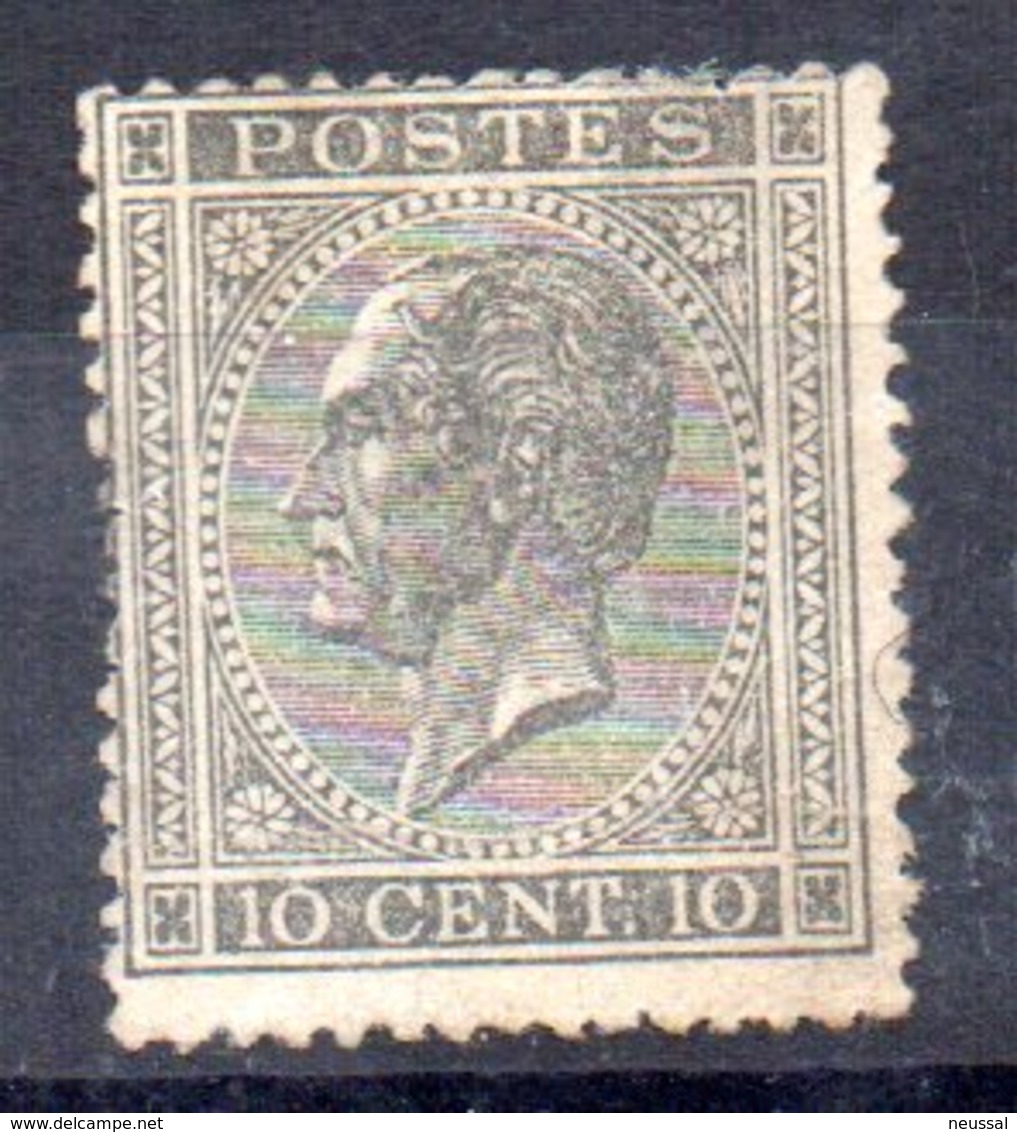 Sello Nº 17  Belgica - 1865-1866 Perfil Izquierdo