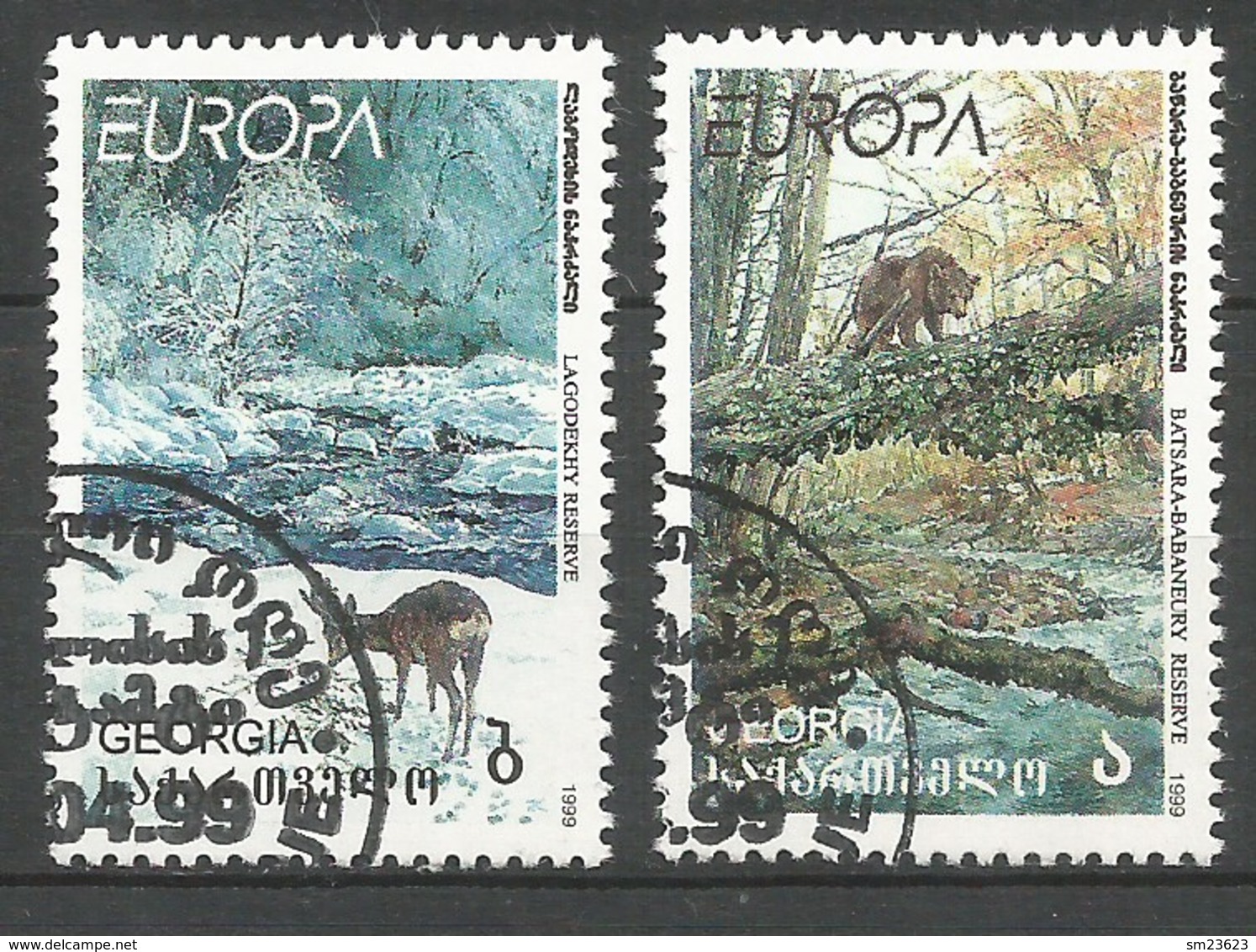Georgien 1999  Mi.Nr. 312 / 313 , EUROPA CEPT - Natur- Und Nationalparks - Gestempelt / Fine Used / (o) - 1999