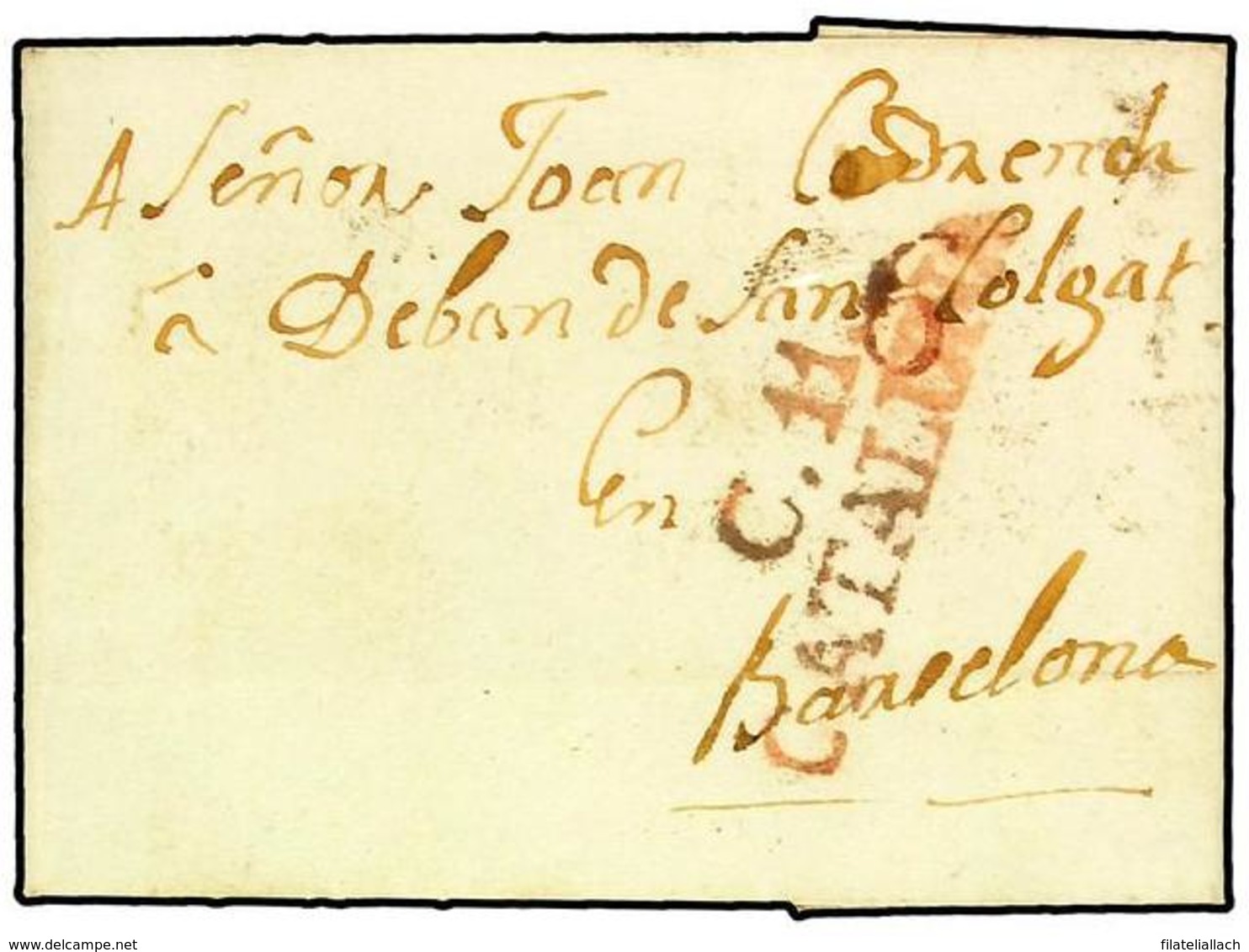 SPAIN: PREPHILATELIC MARKS  DP05 CATALUÑA - ...-1850 Prefilatelia