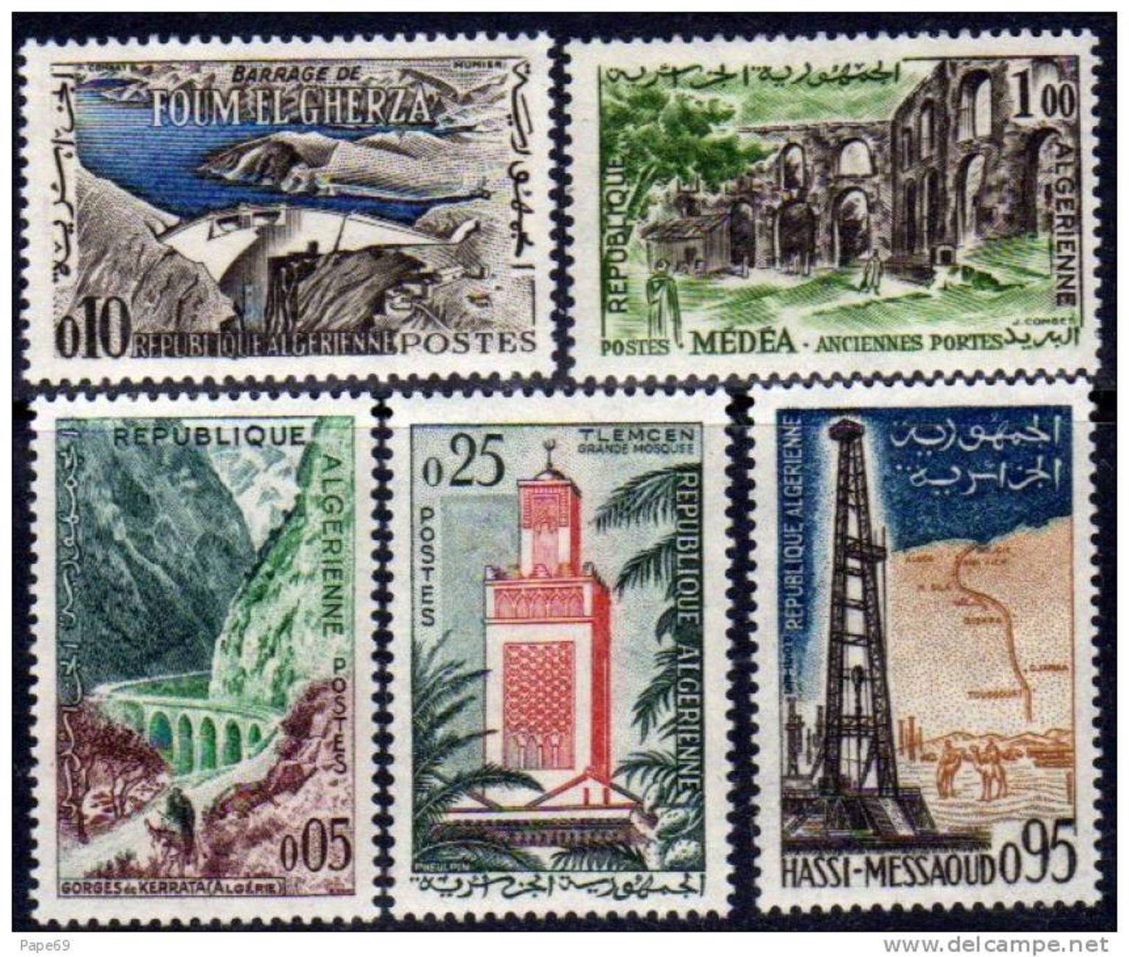 Algérie N° 364 / 68 XX  Timbres De France De 1959 / 61 Les 5 Valeurs Sans Charnière  TB - Algerije (1962-...)