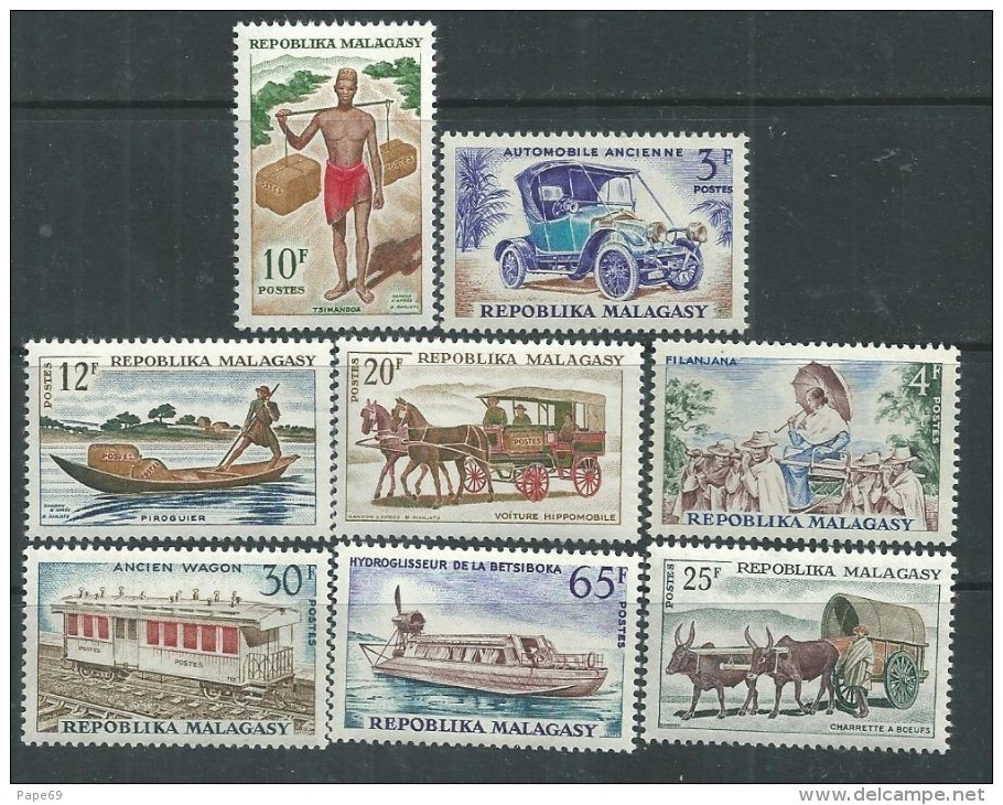 Madagascar N° 410 /  17  XX Transports, La Série Des 8 Valeurs Sans Charnière, TB - Madagascar (1960-...)