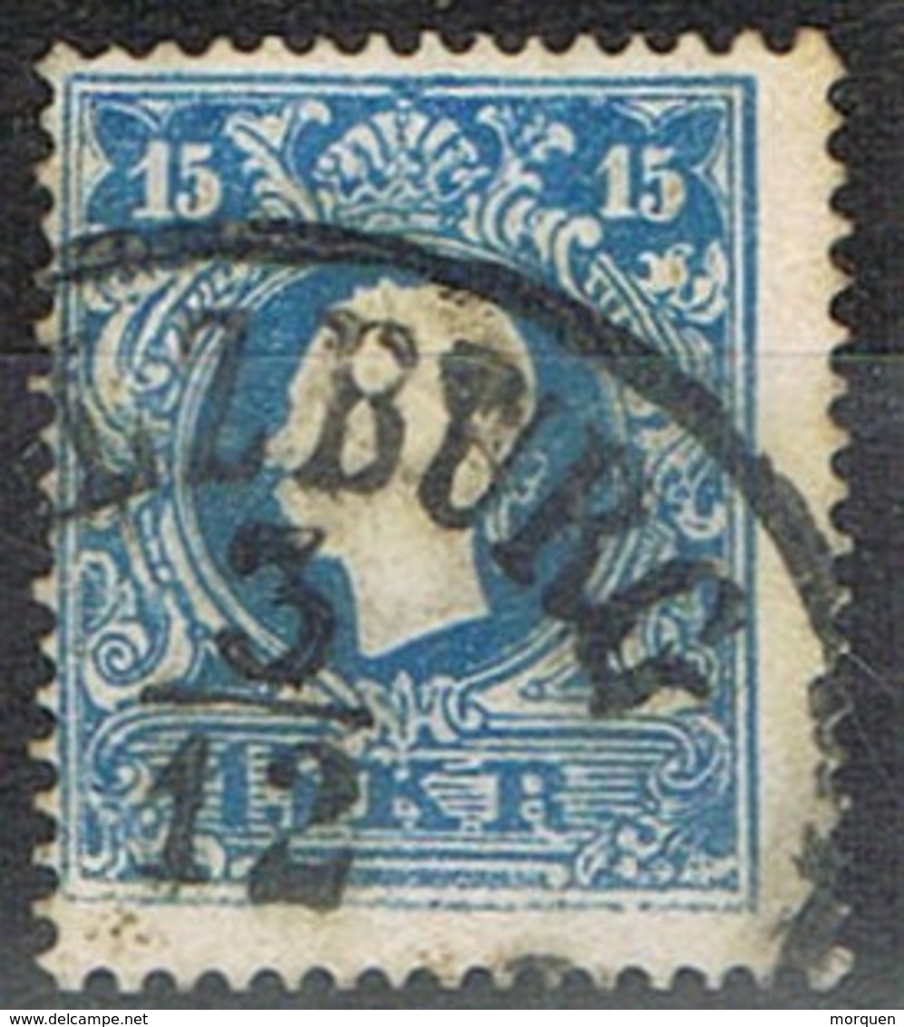 Sello 15 Kreuzer Azul, Imperio Astrohungaro 1958, Fechador SALZBURG,  Yvert Num 16 º - Usados