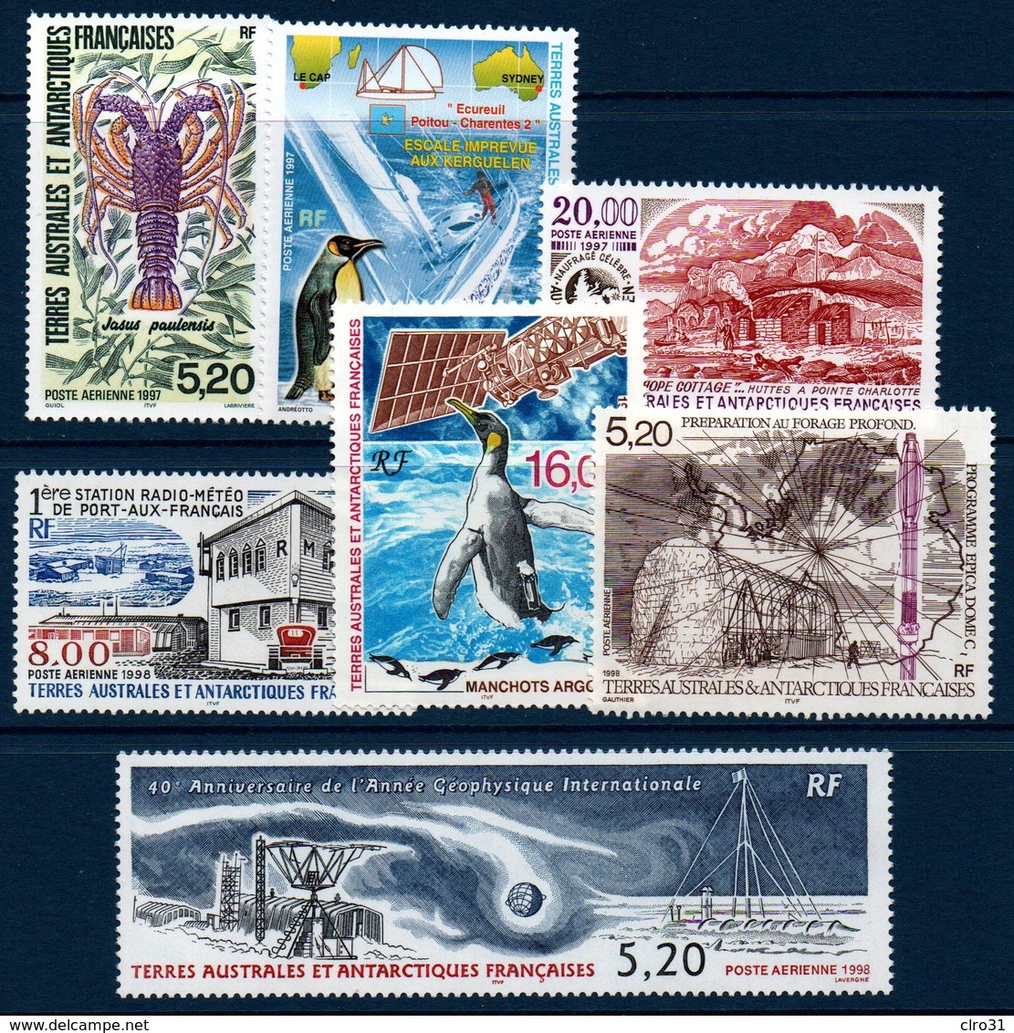 TAAF 1997/1998   Poste Aérienne N° YT 141-143 Et 147-150  ** MNH - Airmail