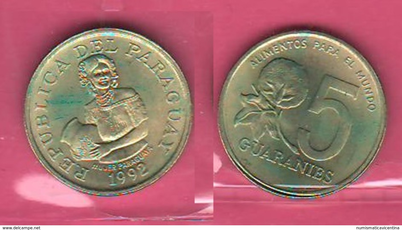 Paraguay 5 Guarani 1992 FAO Bronze - Paraguay