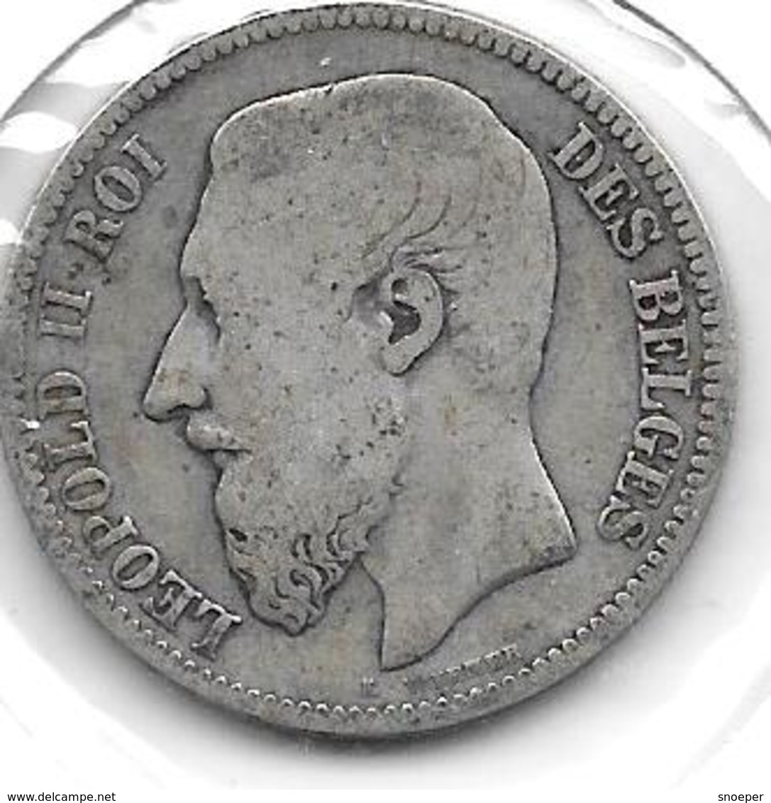 *leopold I 2 Francs 1866 Met Kruis  Fr+ - 2 Frank