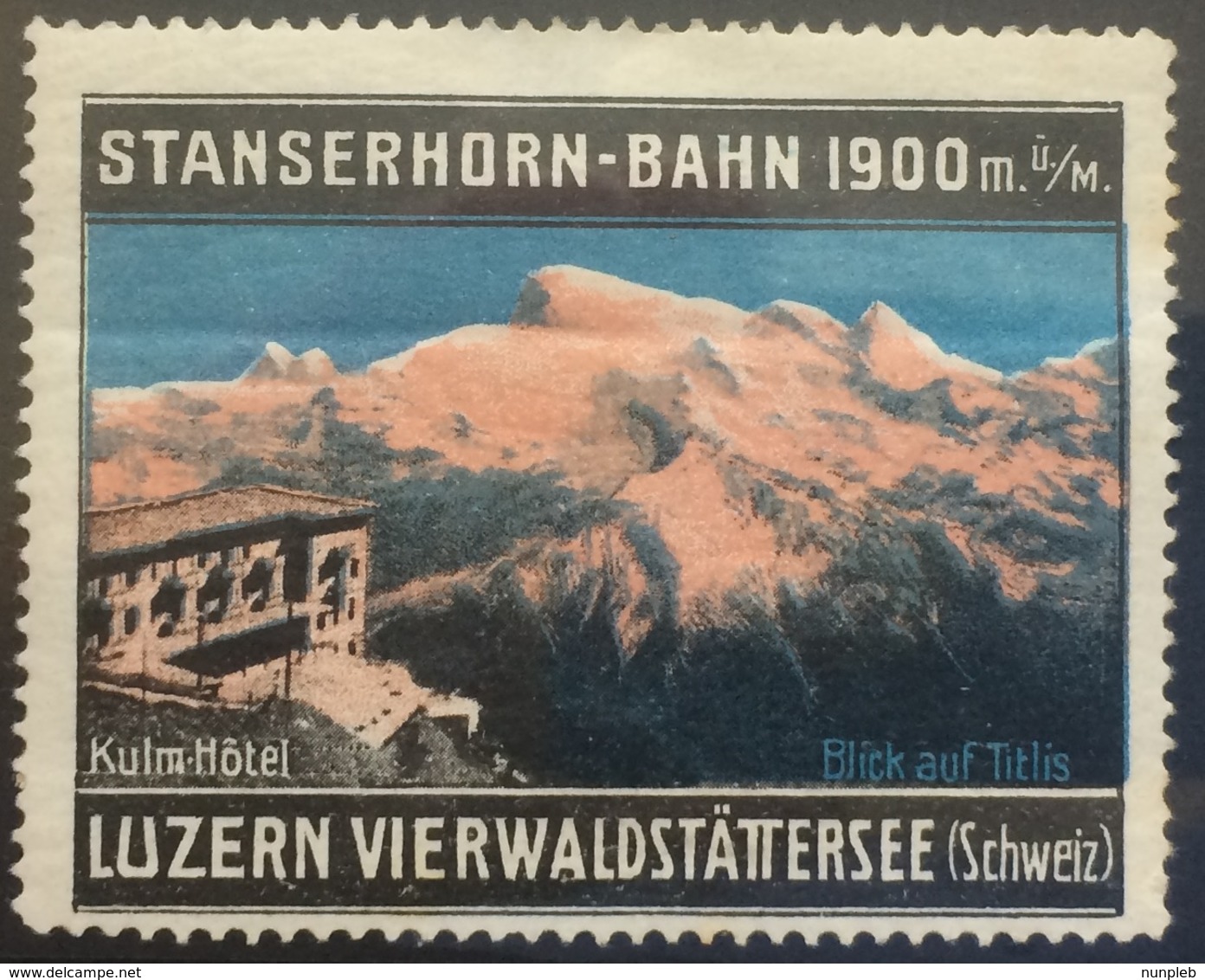 SWITZERLAND Cinderella Vignette - Luzern Vierwaldstattersee - Stanserhorn - Bahn - Cinderellas
