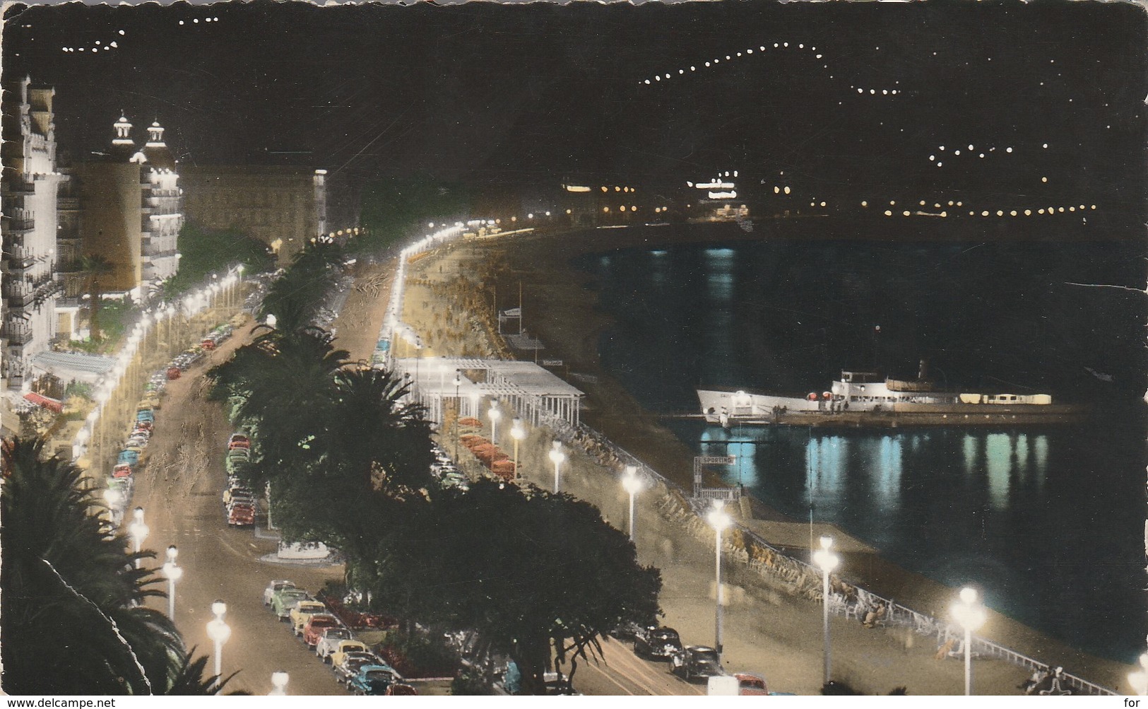 Alpes Maritimes : NICE : La Promenade Des Anglais Et Le Gallus , La Nuit ( C.p.s.m. - Photo Vérit. ) - Nice By Night