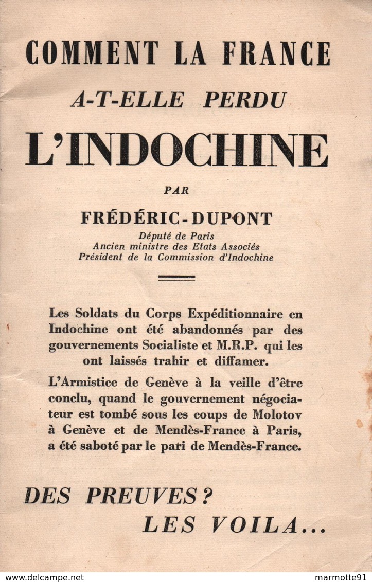 COMMENT LA FRANCE A PERDU INDOCHINE - Français