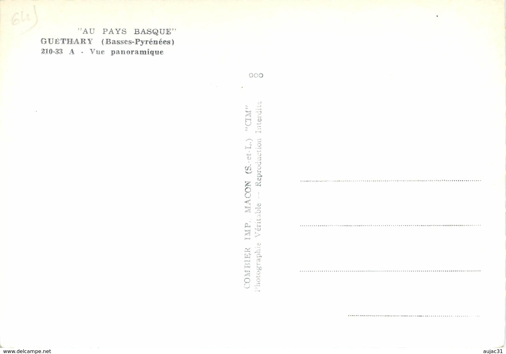 Dép 64 - Guethary - Vue Panoramique - Semi Moderne Grand Format - Bon état - Guethary