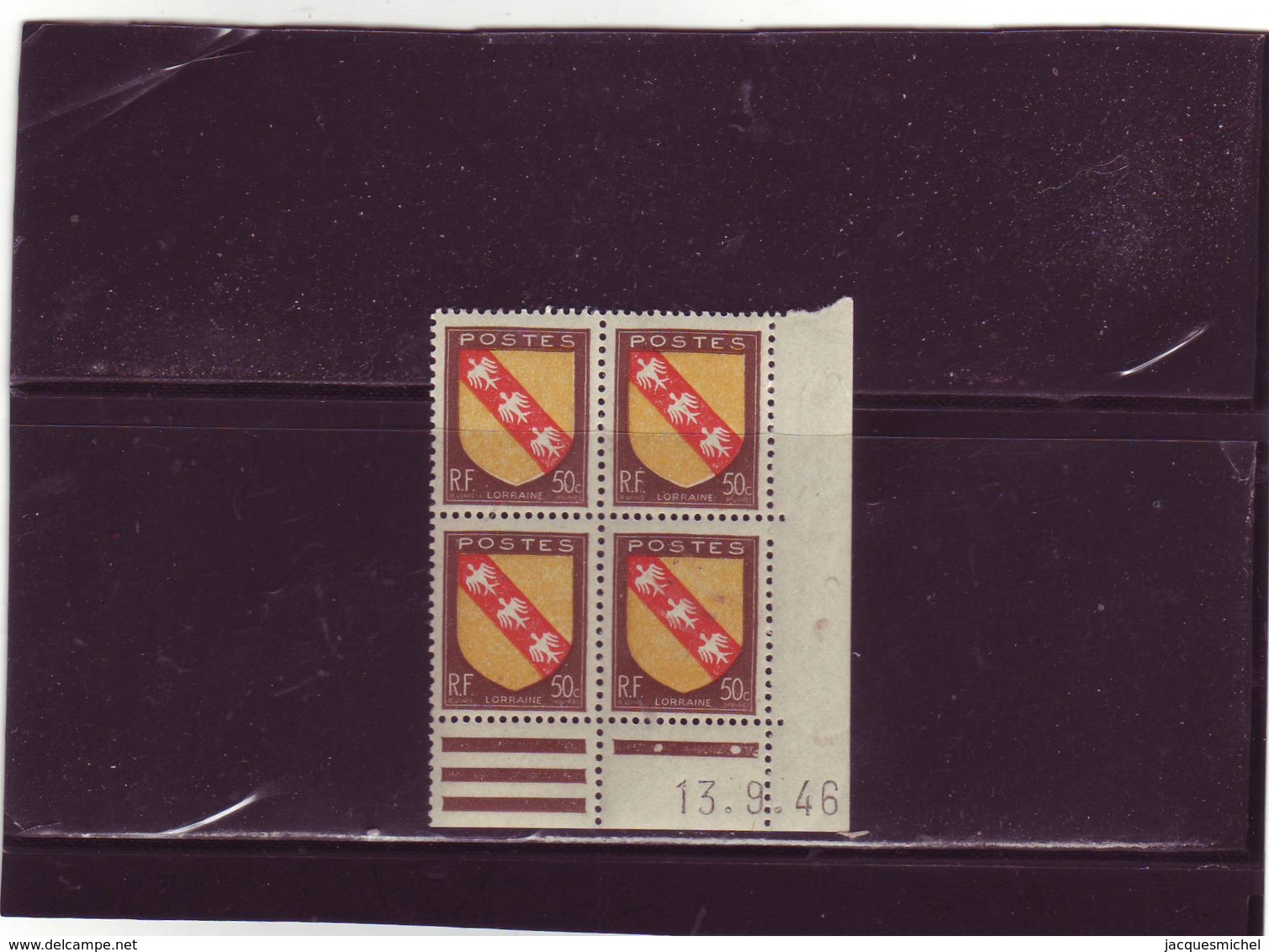 N°757 - 50c Blason De LA LORRAINE -B De A+B - 3° Tirage Du 12.09 Au 24.9.46 - 13.09.1946 - - 1940-1949